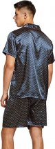 Men's Short Sleeve Satin Pajama Set with Shorts